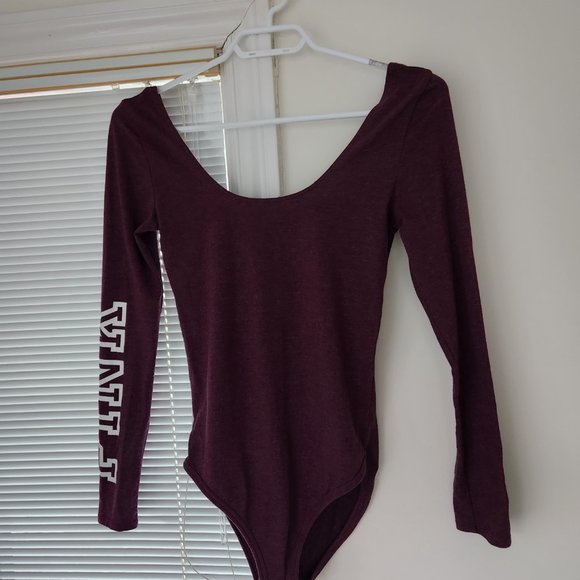 PINK Purple Scoop Neck Bodysuit - Picture 2 of 2